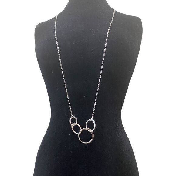 Sterling Silver 925 Circle 9” Necklace - Picture 1 of 10